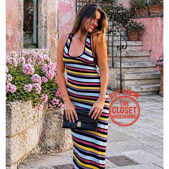 Zara Dresses & Skirts - Zara Striped Knit Midi Dress Tank Bodycon Summer Dress NWT M